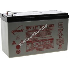 lom akku 12V 7Ah Genesis tpus NP7-12TFR VDS-minstssel (csatlakoz: F2)
