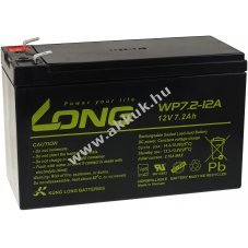 Kung Long lom akku MP7,2-12B VdS kompatibilis Panasonic tpus LC-R127R2PG1 12V 7,2Ah F2