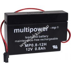 Multipower lom akku MP0.8-12H szolr redny otthon s hz 12V 0,8Ah molex csatival