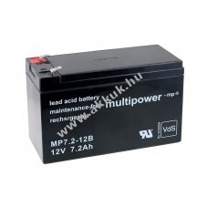Multipower lom akku MP7,2-12B VDS-minstssel  helyettesti Panasonic tpus LC-R127R2PG1 12V 7,2Ah