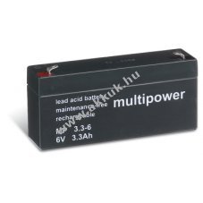 Powery lom akku (multipower) MP3,3-6 helyettesti Panasonic LC-R063R4P 6V 3,3Ah