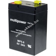 Powery lom akku Multipower MP5-6 helyettesti Panasonic LC-R064R5P 6V 5Ah