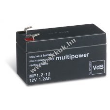 Powery lom akku (multipower) MP1,2-12 VDS min. helyettesti Panasonic LC-R121R3PG 12V 1,2Ah