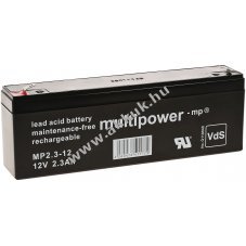 Powery lom akku (multipower) MP2,3-12 helyettesti Panasonic LC-R122R2PG 12V 2,3Ah