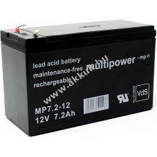 Powery lom akku (multipower) MP7,2-12 VDS min. helyettesti Panasonic LC-R127R2PG 12V 7,2Ah F1