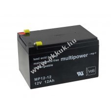 Powery lom akku (multipower) MP12-12 VDS-minstssel helyettesti Panasonic LC-RA1212PG 12V 12Ah