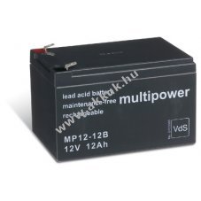 Powery lom akku Multipower MP12-12B VDS min. helyettesti Panasonic LC-RA1212PG1 12V 12Ah