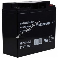 Powery lom akku Multipower MP18-12 VDS-minstssel helyettesti Panasonic LC-XD1217PG 12V 18Ah