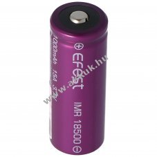 Efest Purple IMR18500 akku lila 3.7V, 1000mAh, �rintkez� fejjel, v�delmi elektronika n�lk�l