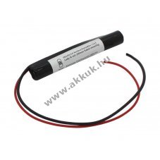 Vszvilgts akku, Ni-MH, 3.6V, 500mAh, L1x3 akkupakk Lady N, 20 cm vezetkkel