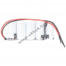 Vszvilgts akku, Ni-Cd, 6V, 1600mAh, F1x5 Sub-C akkupakk 10 cm vezetkkel