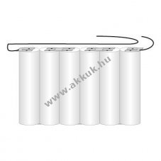 Vszvilgts akku, Ni-Cd, 7.2V, 1600mAh, F1x6 Sub-C akkupakk 10 cm vezetkkel