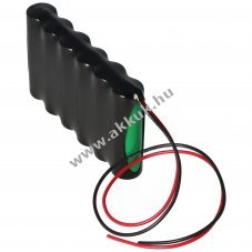 Vszvilgts akku, Ni-MH, 7.2V, 1600mAh, AA akkupakk 25 cm vezetkkel