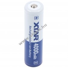Xtar 18650 Li-Ion akku 3.7V, 4000mAh, vdelmi elektronikval, ritkez fejjel, 10A