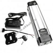 Nyeregcs, lscs e-bike akku + tlt, Li-Ion, 24 V, 8.8Ah, ezst