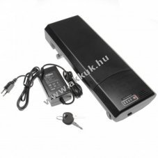 Csomagtart akku E-Bikehoz, Li-Ion, 36V, 8.8Ah, fekete