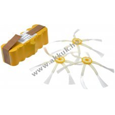 Helyettest akku iRobot Roomba 500/600/700 sorozat + 3x6 oldalkar kefe