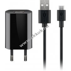 Goobay Micro USB tltkszlet 1A fekete