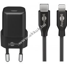 Lightning - USB-C Power Delivery tltkszlet, 20W, fekete