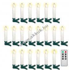20db LED-es vezetknkli karcsonyfa gyertya csipesszel s tvirnytval 24db Varta AAA elemmel