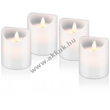 4db LED valdi viaszgyertya kszlet idzt funkcival, fehr - A kszlet erejig!
