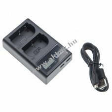 Helyettest dupla USB akkutlt kijelzvel Canon BP-511