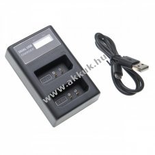Helyettest dupla USB akkutlt kijelzvel Canon Akku LP-E10
