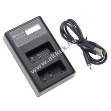 Helyettest dupla USB akkutlt kijelzvel Canon LP-E17