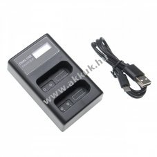 Helyettest dupla USB akkutlt kijelzvel Nikon EN-EL14