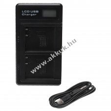 Helyettest dupla akkutlt Panasonic tpus DMW-BLE9 kijelzvel