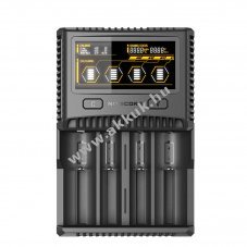 Nitecore SC4 profi akkutlt Li-Ion-, NiMH-, NiCd- LCD sznes kijelzvel