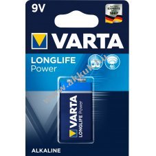 Varta Longlife Power / High Energy Alkaline elem tpus 6LF22 9V-Block elem 1db/csom.