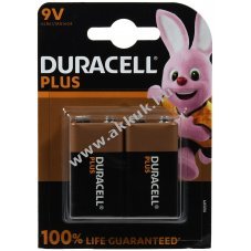 Duracell Plus Power elem MN1604 6LR61 9V-Block 2db/csom.
