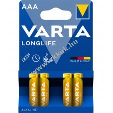Varta alkli elem Micro (AAA / LR03) - Longlife (4103) 4db/csom. (4103101414) - Kirusts!