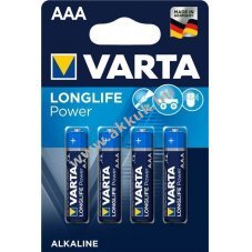 Varta alkli elem Micro (AAA / LR03) - Longlife Power (4903) 4db/csom. - Kirusts!