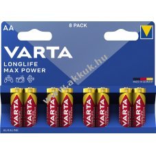 Varta LONGLIFE Max POWER LR6, AA, mignon, ceruza elem 8db/csomag