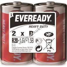 EVEREADY Heavy Duty D, glit, R20 elem, 2db/csomag