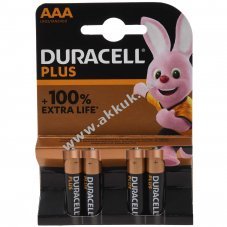Duracell alkli elem Micro AAA LR03 1.5V Plus Extra Life Retail 4db/csomag