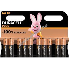 Duracell alkli ceruza elem Mignon AA LR06 1,5V Plus Extra Life 10db/csom.
