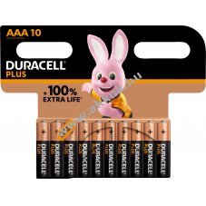 Duracell alkli elem Micro AAA LR03 1,5V Plus Extra Life 10db/csom.