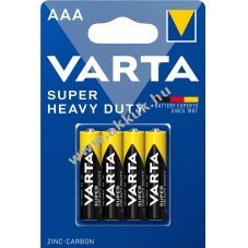 Varta Super Heavy Duty R03/AAA/Micro elem 1,5V (Szn-cink) 4db/csomag