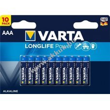 Varta Longlife Power alkli-mangn tpus 4903 AAA micro elem 10db/csom