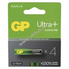 GP Ultra Plus alkli elem, LR03, mikro, AAA 4db/csomag - Kirusts!