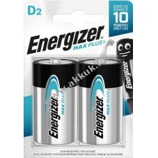 ENERGIZER MAX PLUS D glit elem E95 LR20 2db/csomag