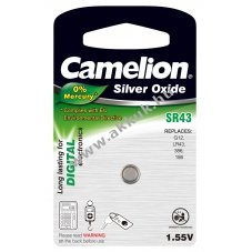 Camelion ezstoxid-gombelem, raelem SR43 /G12/LR43/186 /386 1db/csom.