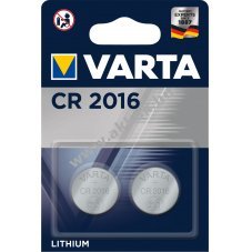 VARTA lithium gombelem CR 2016, IEC CR2016, helyettesti DL2016, 3V 2db/csom.