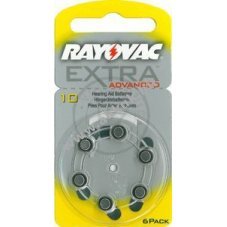 Rayovac Extra Advanced hallkszlk elem tpus 10 10aux-6xe, H10MF, PR70  6db/csom.