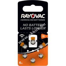 Rayovac hallkszlk elem tpus v13 6db/csom.