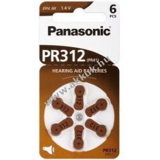 Panasonic hallkszlk elem V312/PR41 (PR312) 6db/csomag