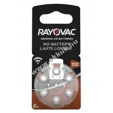 Rayovac hallkszlk elem tpus V312 6db/csom.